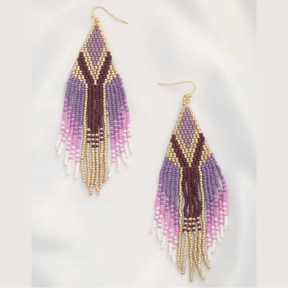 Lira Seed Bead Earrings - Picture 5 of 8